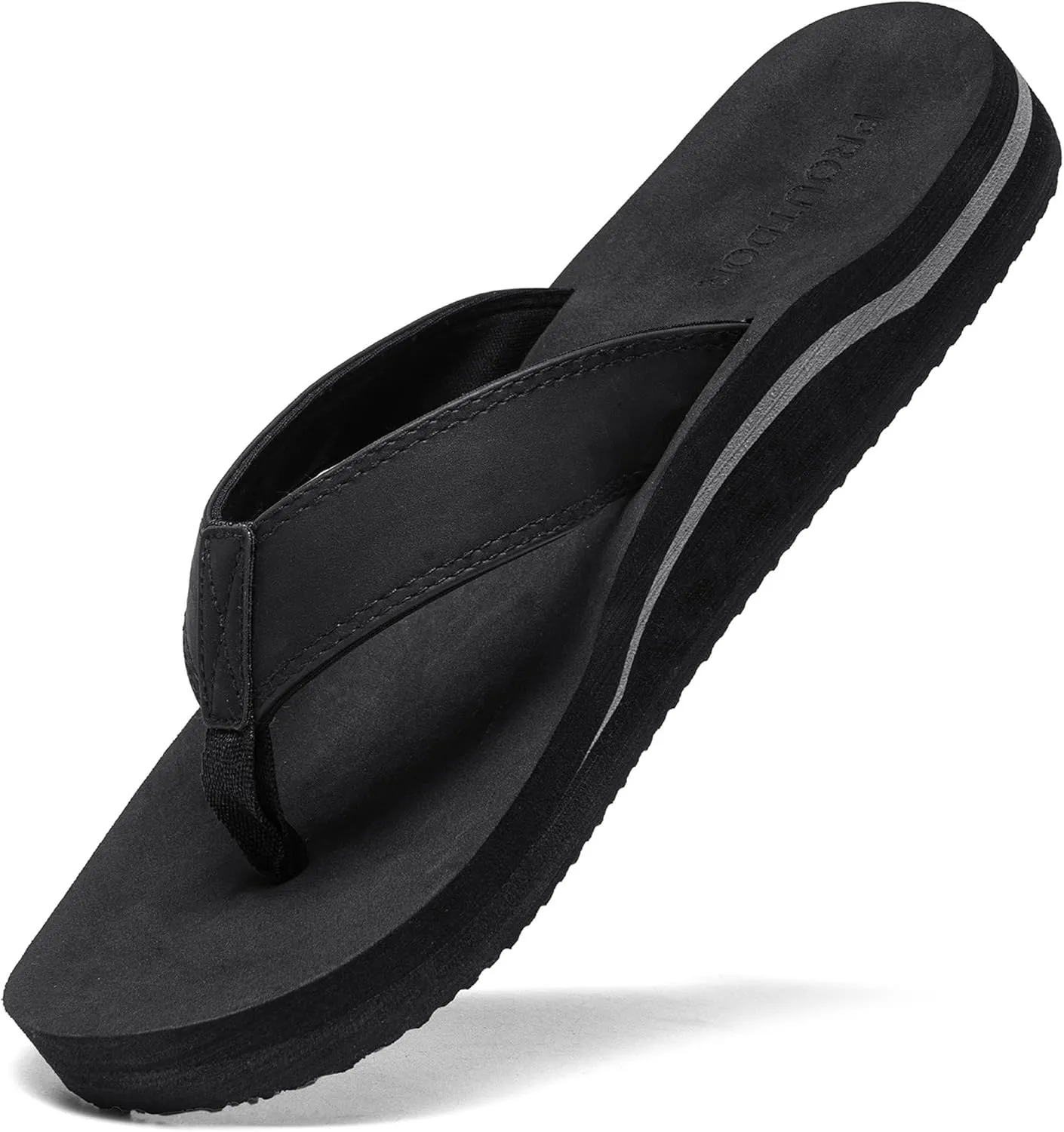 Men's Wide Flip Flop with Orthotic Arch Support Athletic Slide Thong Sandals for Men Soft Cushion Footbed