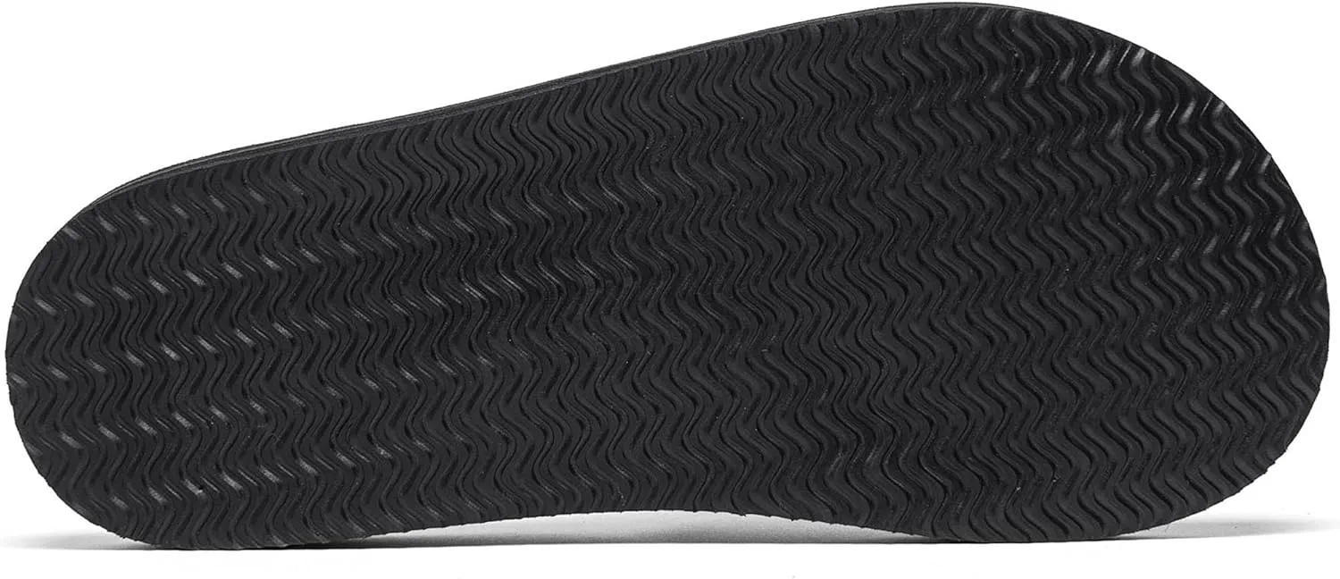 Men's Wide Slide Ergonomic Sandals Fully Adjustable Strap & Comfort Fit Orthotic Arch Support Athletic Sandals with Soft Cushion Footbed