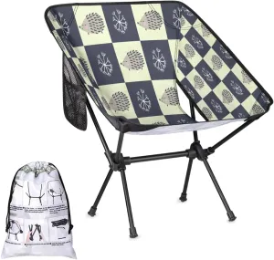 Mesh Hedgehog Dandelions Portable Camping Chair Backpacking Chair for Adults Outdoor Folding Camping Chairs for Patio Camp Lawn Beach Travel Hiking