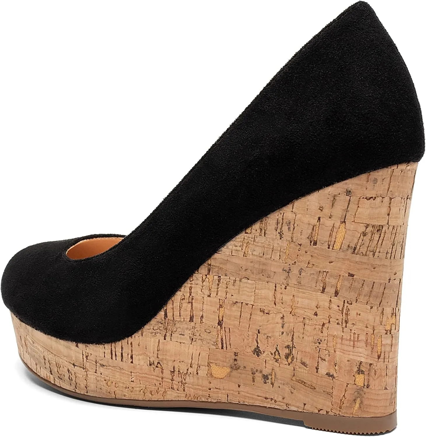 Mettesally Women's Platform Cork Wedges Heeled Sandals Round Closed Toe Slip On Office Elegant Dress Shoes