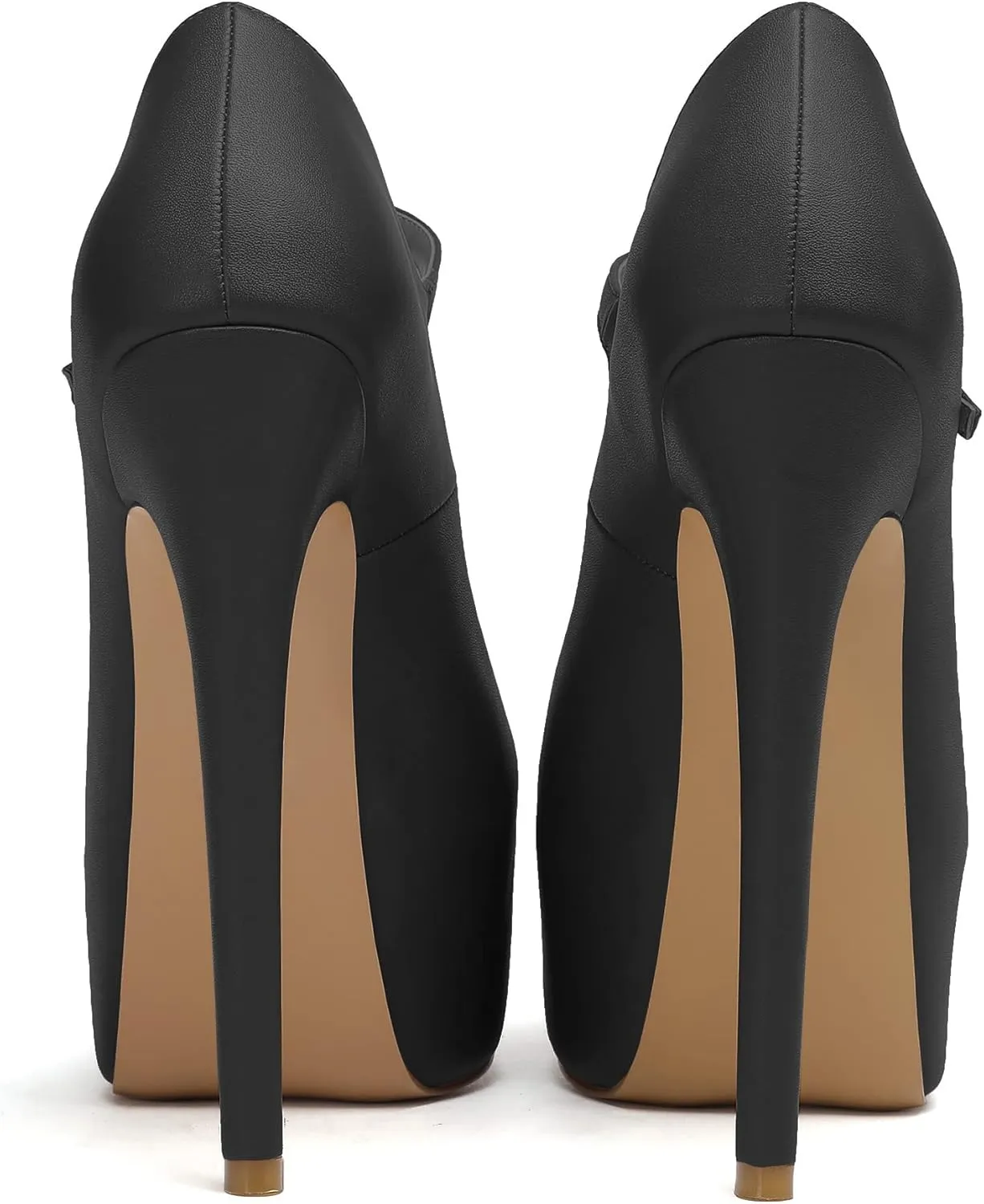 Mettesally Women's Round Toe Platform Pumps Stiletto Heel Mary Jane Pumps Party Dress Shoes