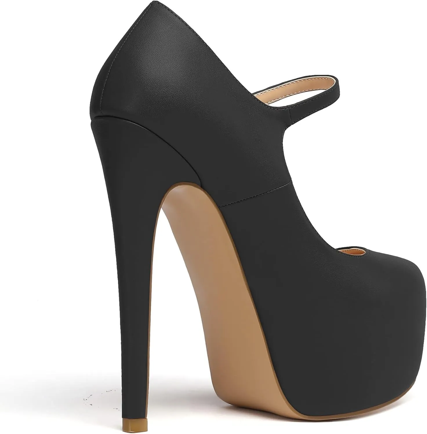 Mettesally Women's Round Toe Platform Pumps Stiletto Heel Mary Jane Pumps Party Dress Shoes