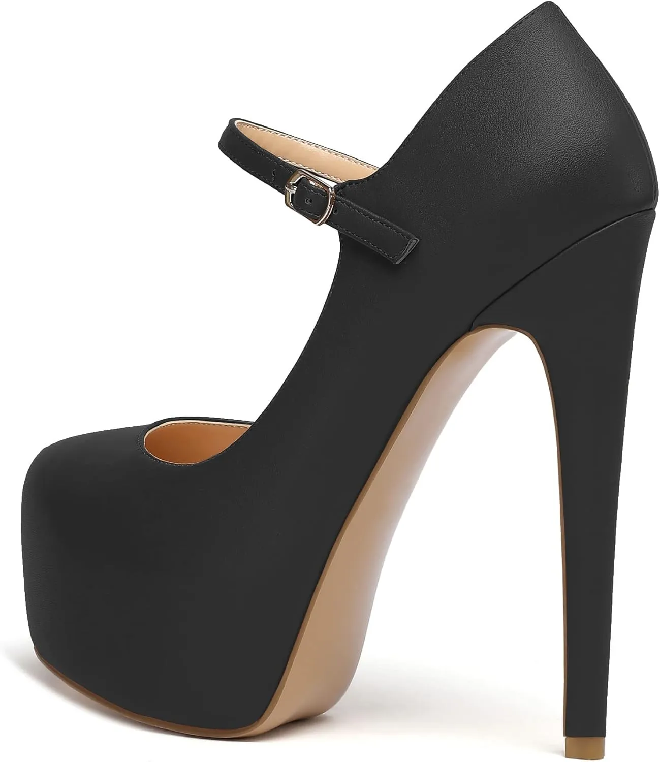 Mettesally Women's Round Toe Platform Pumps Stiletto Heel Mary Jane Pumps Party Dress Shoes