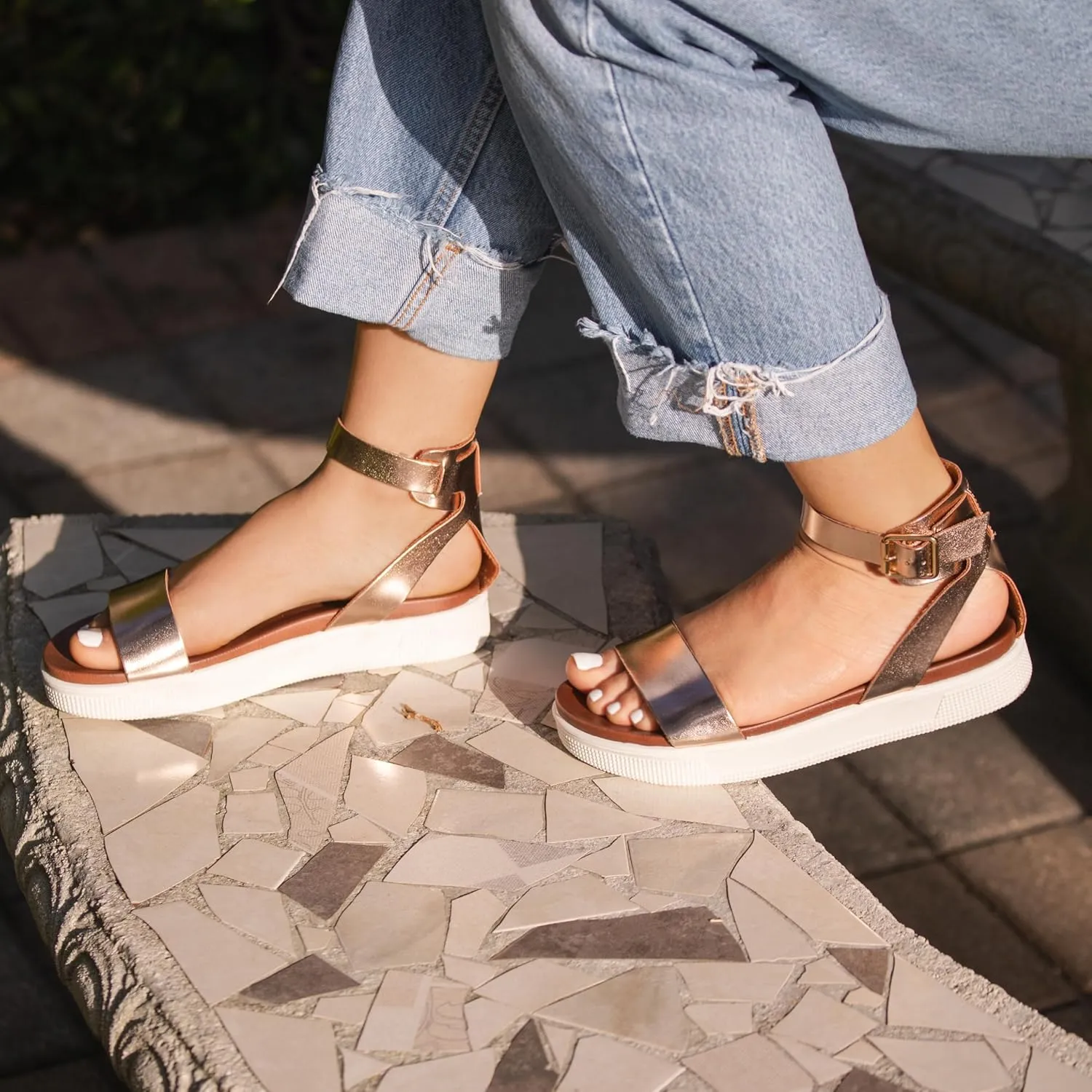 MIA Shoes Ellen Womens Ankle Strap Platform Sandals