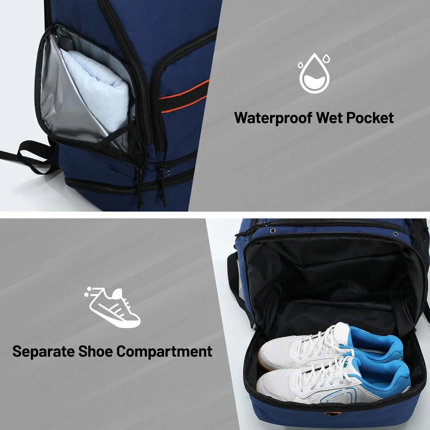 MIER Basketball Backpack Bags Sports Gym Backpacks with Shoe Compartment and Ball Holder for Adult Men Large Soccer Bag