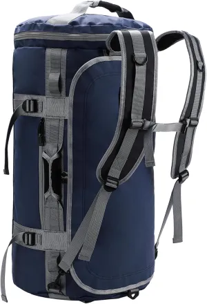 MIER Large Duffel Backpack Sports Gym Bag with Shoe Compartment, Heavy Duty and Water Resistant, Navy Blue, 60L