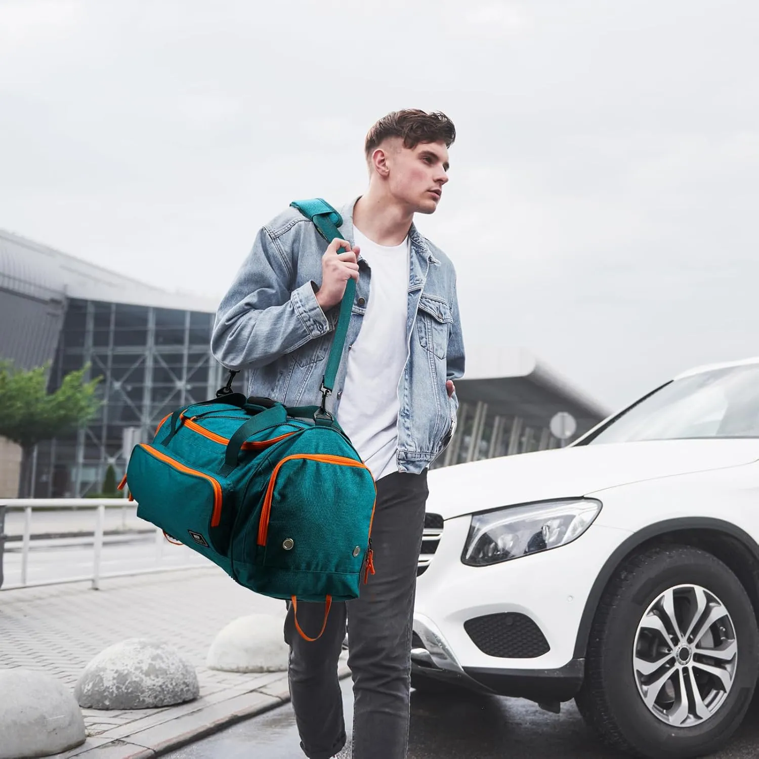 MIER Large Duffel Bag Men's Gym Bag with Shoe Compartment, 60L