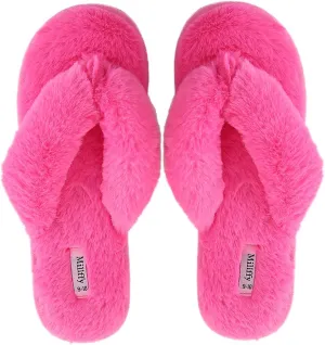 Millffy Fuzzy Fluffy Open Toe Slippers for Summer Warm Comfy flip Flop Slippers for Women Slip on