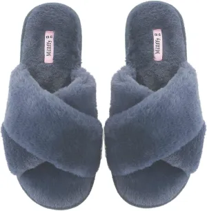 Millffy Fuzzy Fluffy Open Toe Slippers for Summer Warm Comfy flip Flop Slippers for Women Slip on