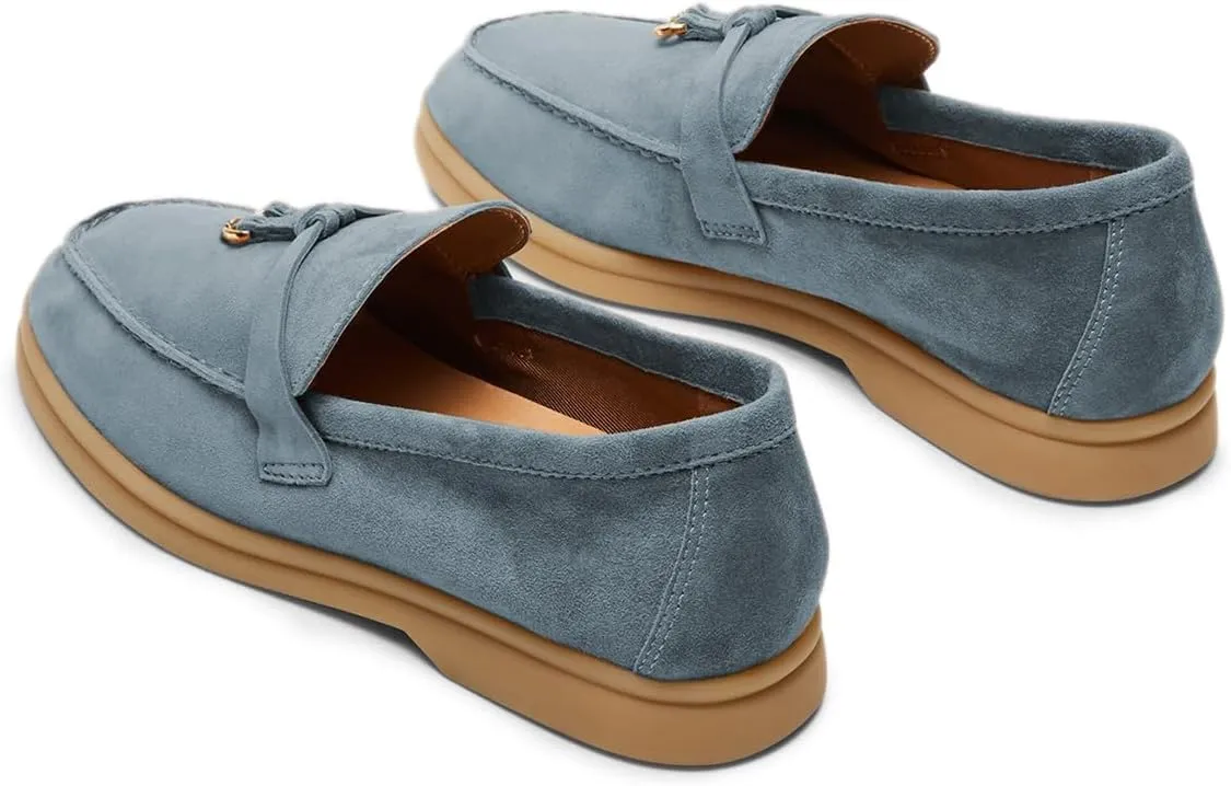 Milooey shoes Women's Round Toe Flat Loafers Comfort Slip On Moccasins Lightweight Driving Penny Loafer Casual Dress Walking Shoes Size 4-16 US