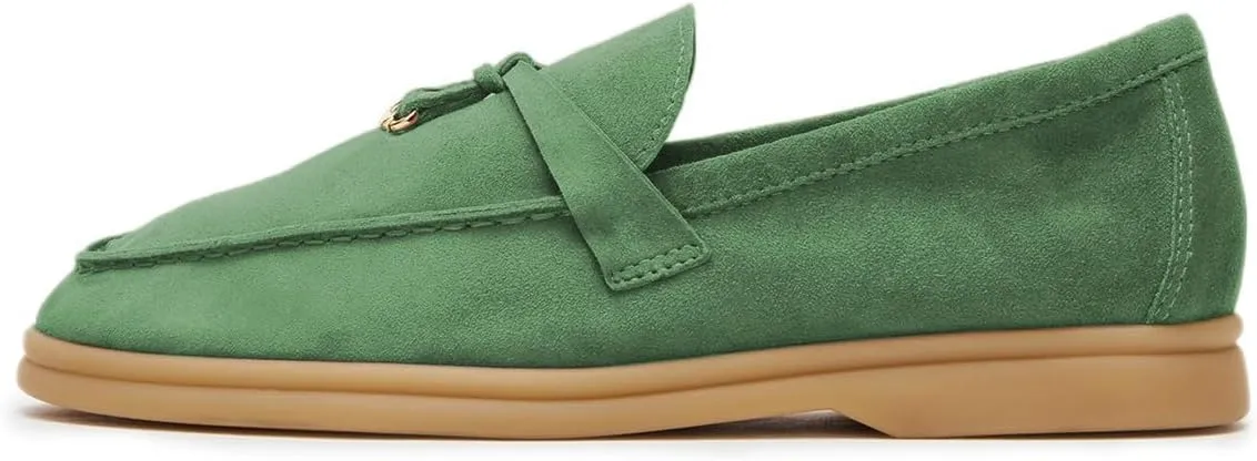 Milooey shoes Women's Round Toe Flat Loafers Comfort Slip On Moccasins Lightweight Driving Penny Loafer Casual Dress Walking Shoes Size 4-16 US