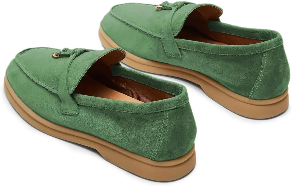Milooey shoes Women's Round Toe Flat Loafers Comfort Slip On Moccasins Lightweight Driving Penny Loafer Casual Dress Walking Shoes Size 4-16 US