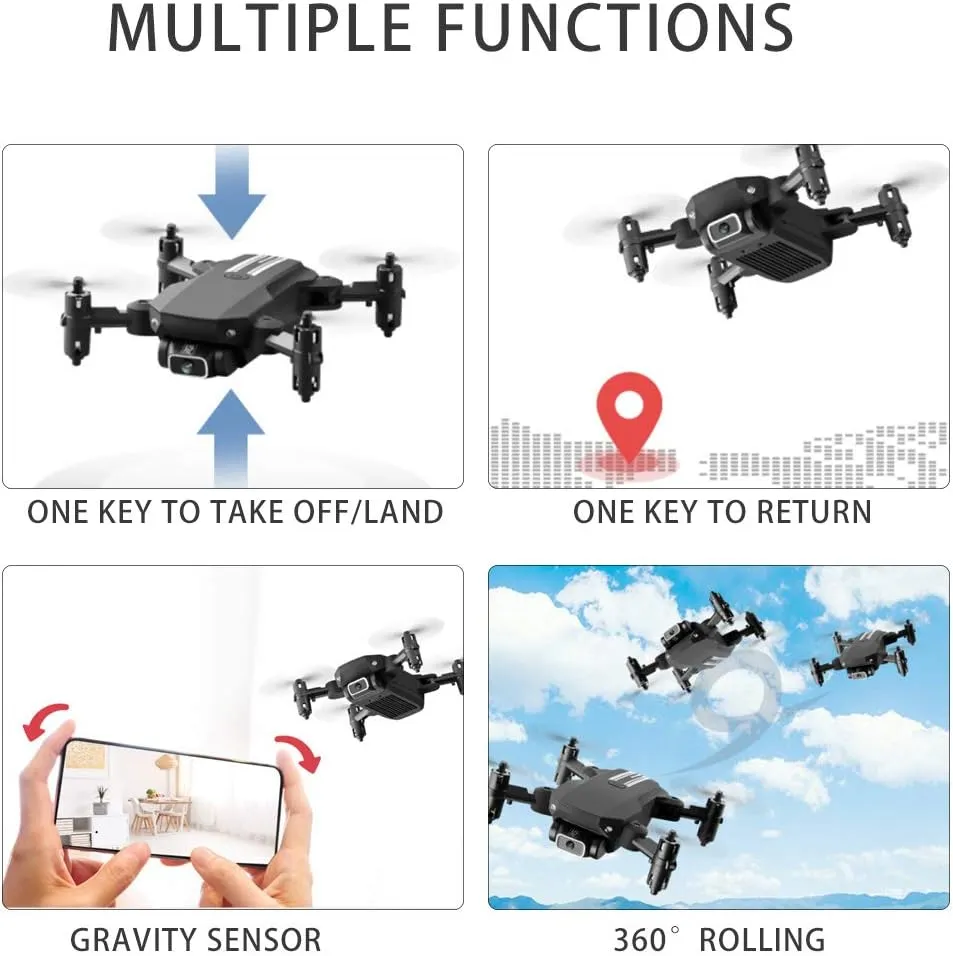 Mini Drone for Kids and Adults, GoolRC LS-MIN RC Quadcopter with 1080P Camera, 360° Flip, Gesture Photo/Video, Track Flight, Altitude Hold, Headless Mode, Include Carry Bag and 3 Batteries (Black)
