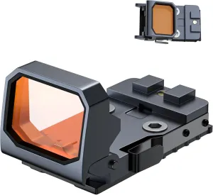 Mini Folding Red Dot Sight Compact Flip Up Reflex Sight for Glock MOS, 3 MOA RMR Red Dot Gun Sight Scope with Heightened Base for Pistol Handgun and Picatinny Rail