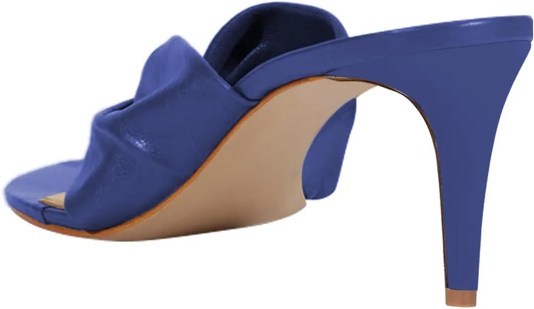 miss left Women Chic Open Pointed Toe Thong Slide Sandals Thin Mid Heel Slip on Flip Flops Fashion Summer Dressy Mules Size 4-16 US