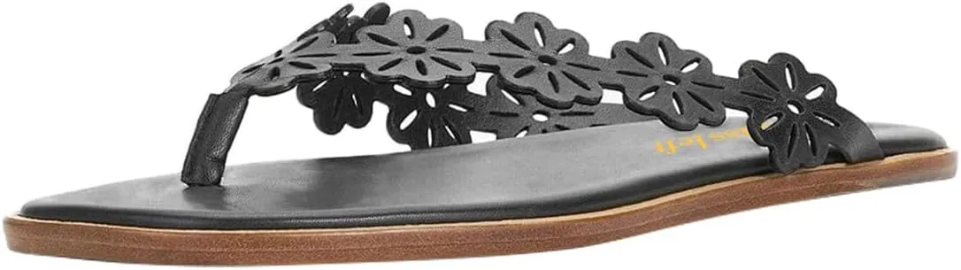miss left Women Fashion Open Toe Floral Strap Flip Flops Slip On Comfy Thong Flat Sandals Summer Beach Casual Slippers Size 4-16 US