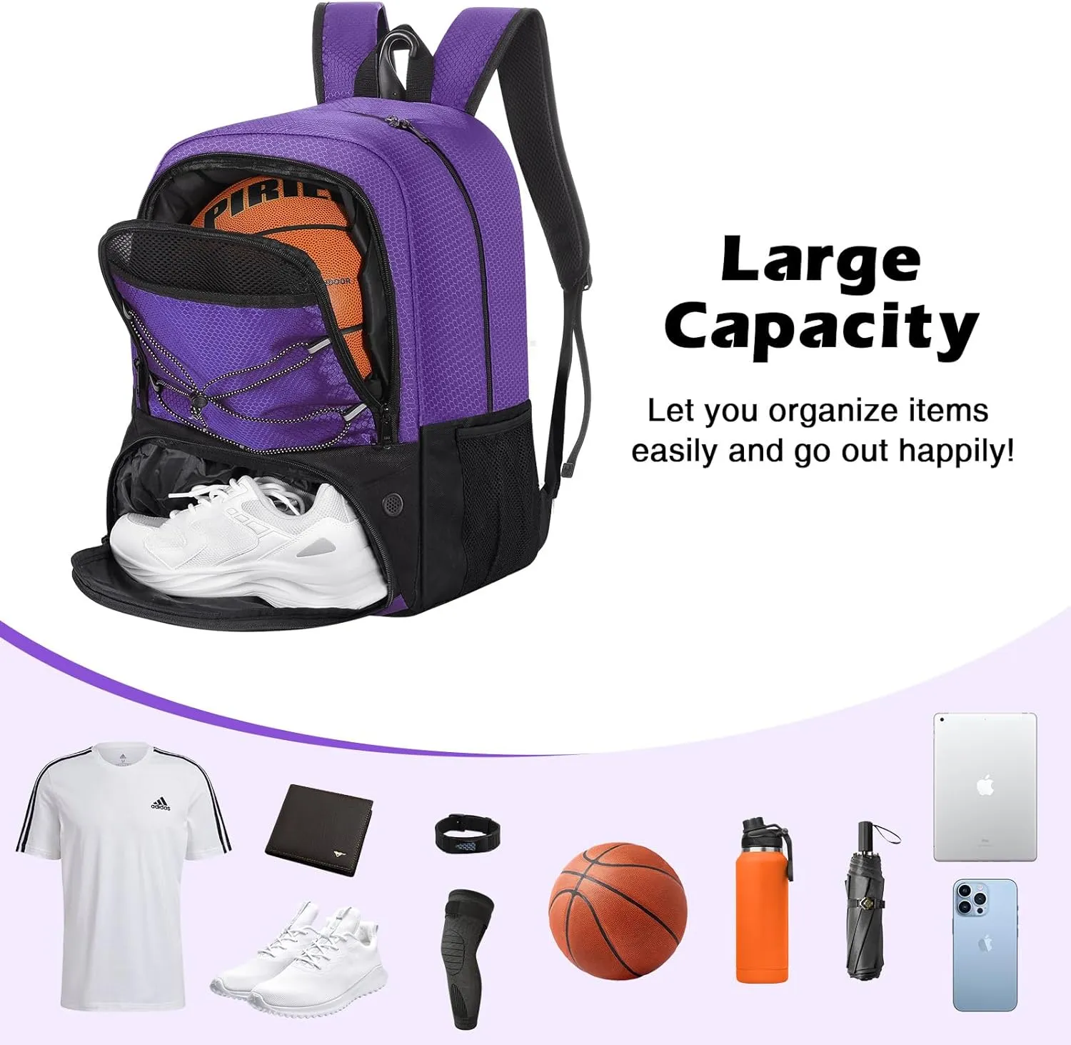 MoKo Soccer Bag Backpack, Basketball Backpack for Men & Women with Separate Ball
