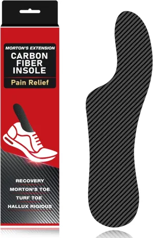 Mortons Extension Carbon Fiber Insole 1pc | Rigid Mortons Extension Orthotic Shoe Insert | Broken Toe Insert for Hallux Rigidus, Turf Toe & Mortons Toe 25.5cm(Fit Men Size 8/Women 9)