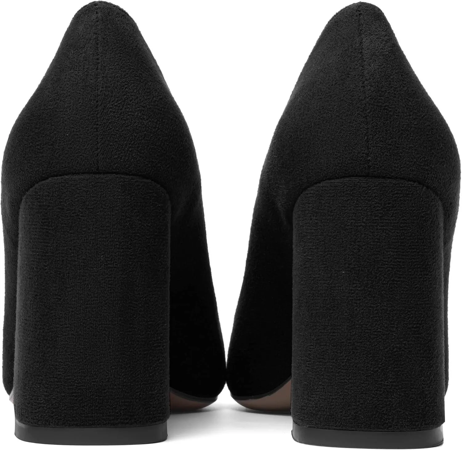 MOVINSTEPS Womens Dating Slip On Dress Pointed Toe Suede Block High Heel Pumps Shoes 3.3 Inch