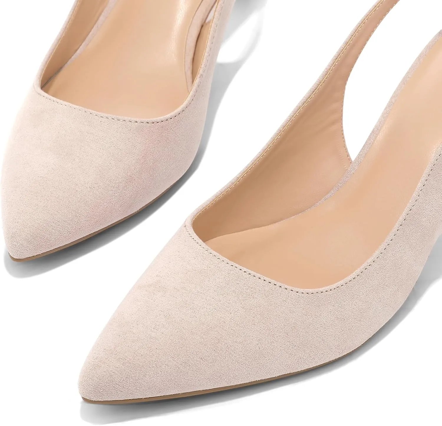 mysoft Women's Slingback Kitten Heel Pumps 2-Inch Low Heels Closed Toe Party Wedding Dress Shoes