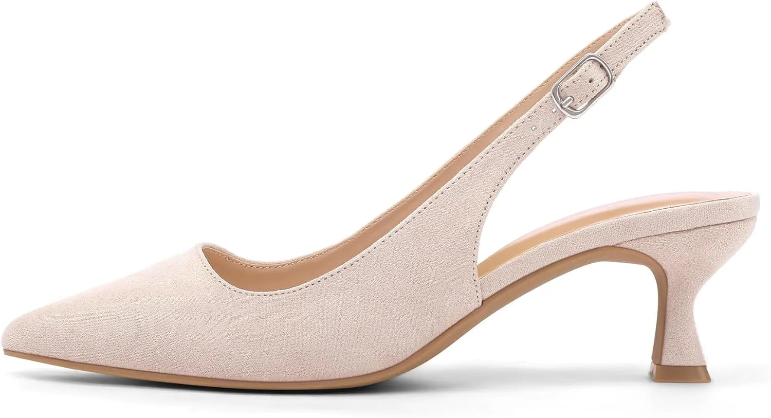 mysoft Women's Slingback Kitten Heel Pumps 2-Inch Low Heels Closed Toe Party Wedding Dress Shoes