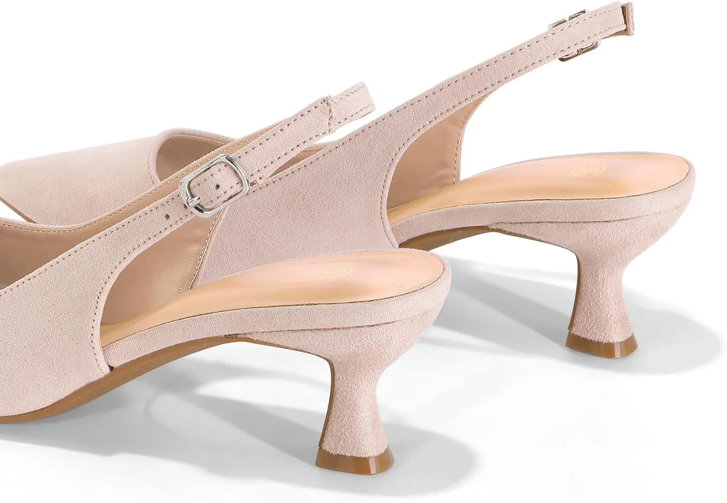 mysoft Women's Slingback Kitten Heel Pumps 2-Inch Low Heels Closed Toe Party Wedding Dress Shoes