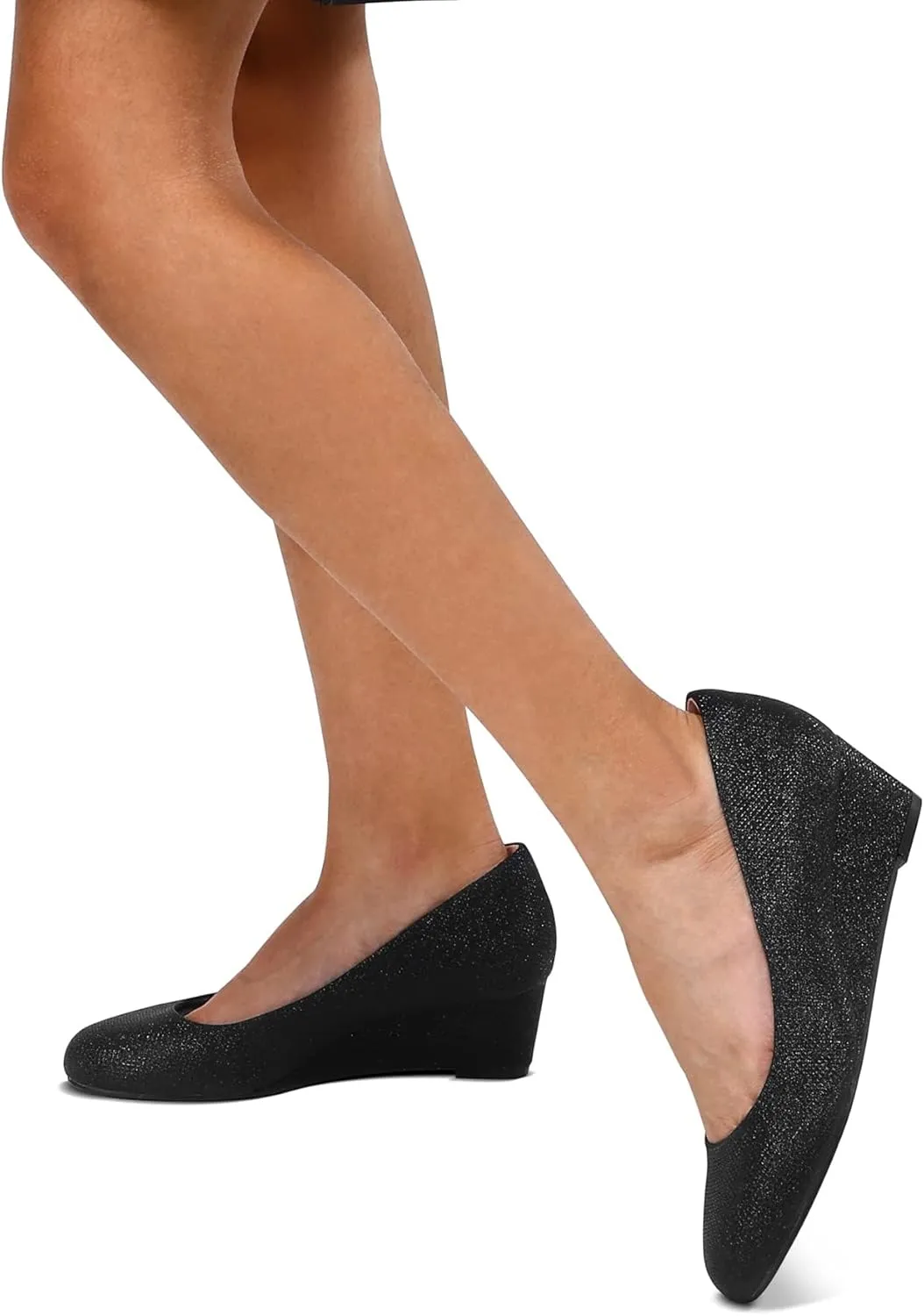mysoft Women's Wedge Pumps Low Heel Closed Toe 2in Dress Shoes