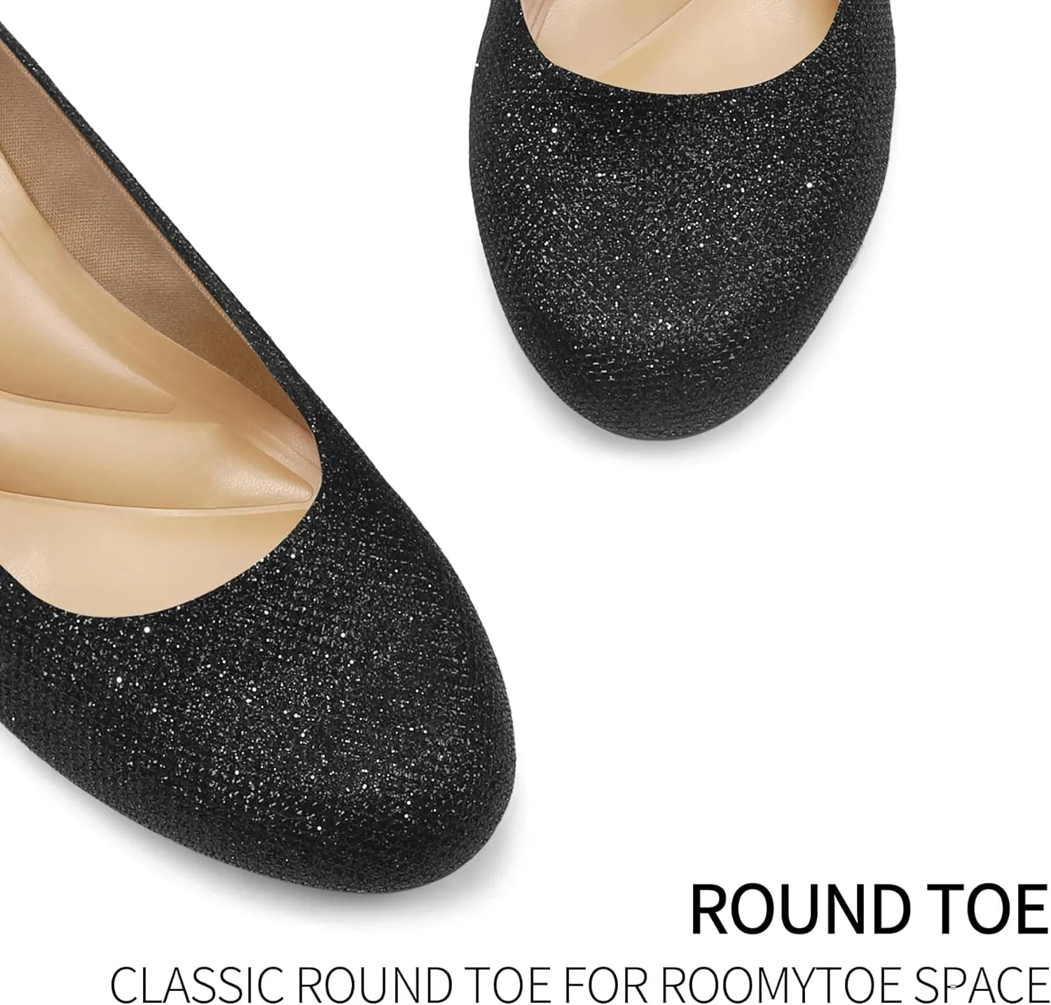 mysoft Women's Wedge Pumps Low Heel Closed Toe 2in Dress Shoes