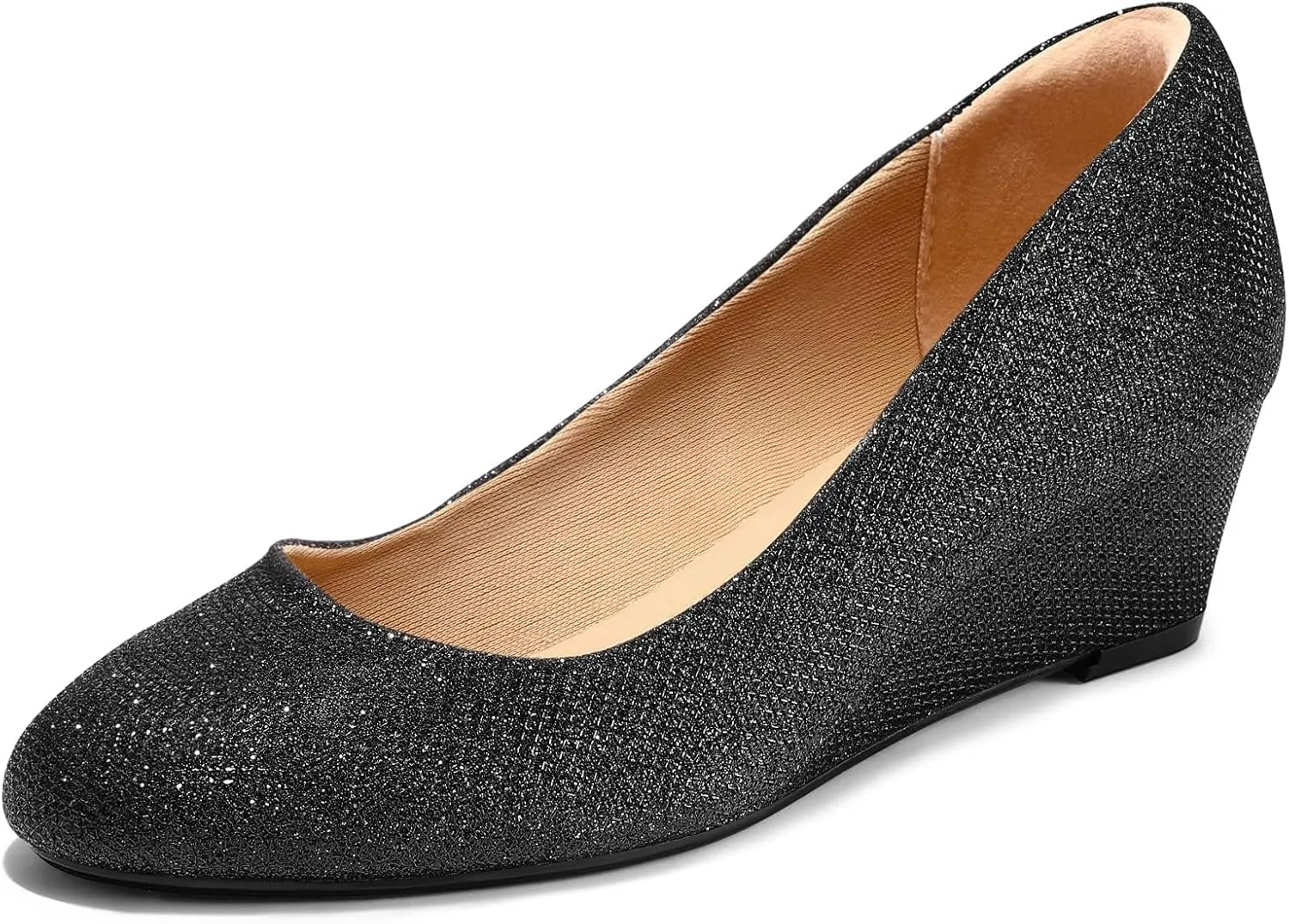 mysoft Women's Wedge Pumps Low Heel Closed Toe 2in Dress Shoes