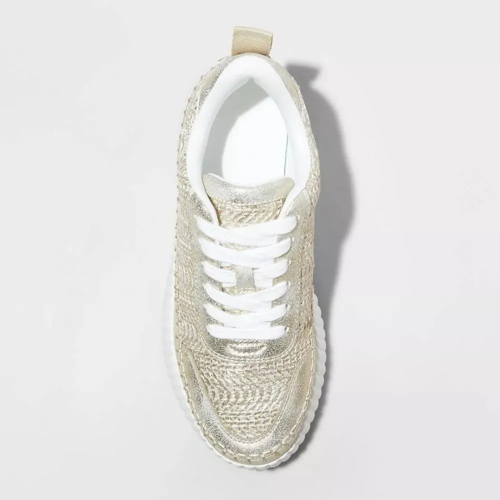 Natural Woven Lace Up Platform Sneakers for Women Low Top Stitching Classic Causal Shoes
