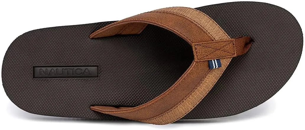 Nautica Men's Flip Flop, Beach Sandal, Boat Slide, Water Slippers