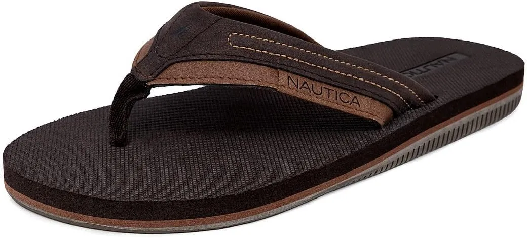 Nautica Men's Flip Flop, Beach Sandal, Boat Slide, Water Slippers