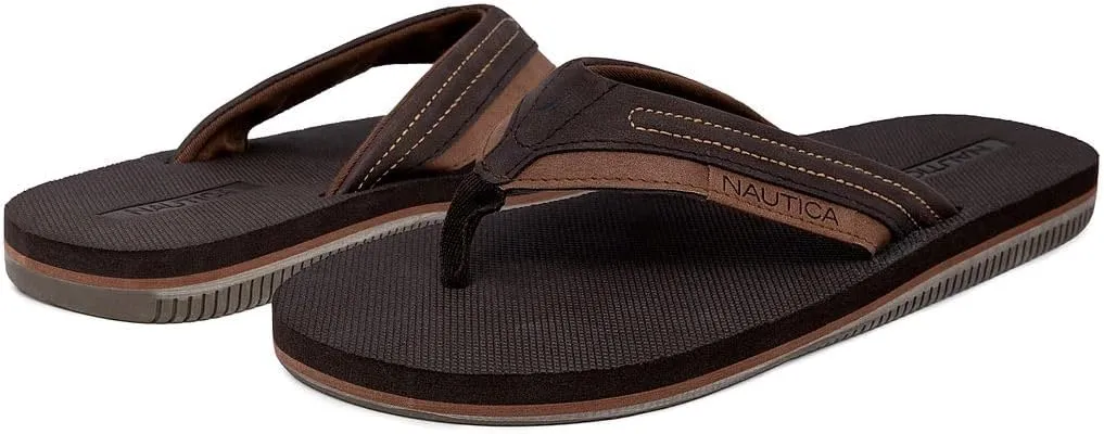 Nautica Men's Flip Flop, Beach Sandal, Boat Slide, Water Slippers
