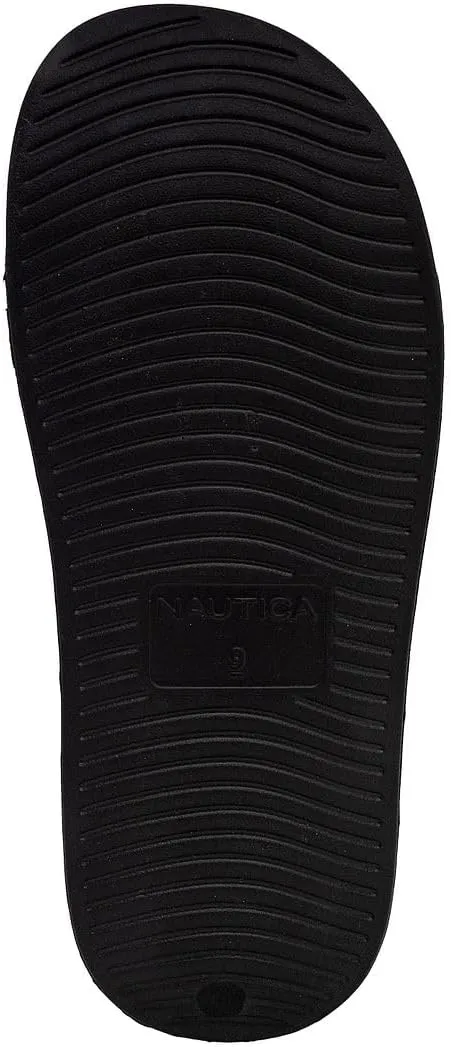 Nautica Men's Open Toe Slide Sandals - Comfortable Indoor & Outdoor Shower Slippers