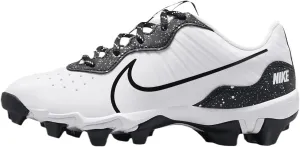 Nike Alpha Huarache 4 Keystone Boy's Rubber Molded Baseball Cleats SZ 11K White | Black | Black