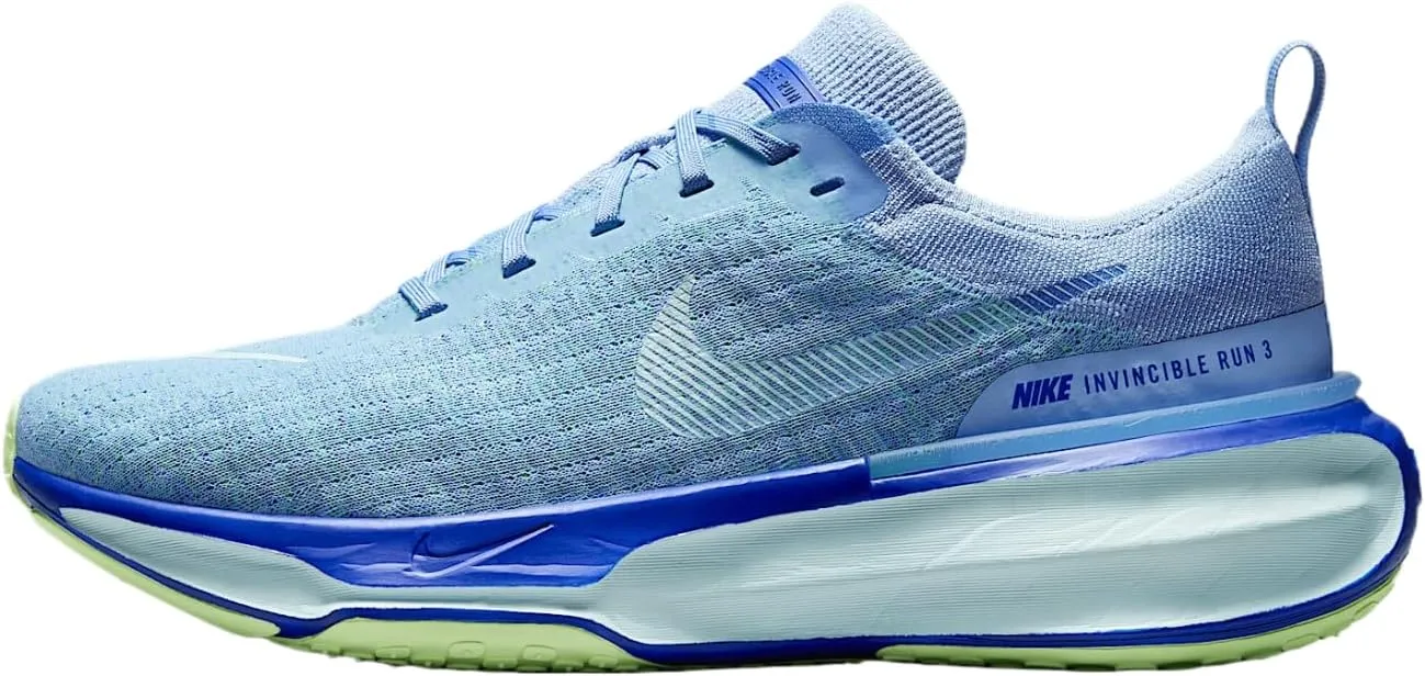 Nike Invincible 3 Men's Road Running Shoes (DR2615-405, Aluminum/Racer Blue/Barely Volt/Glacier Blue)