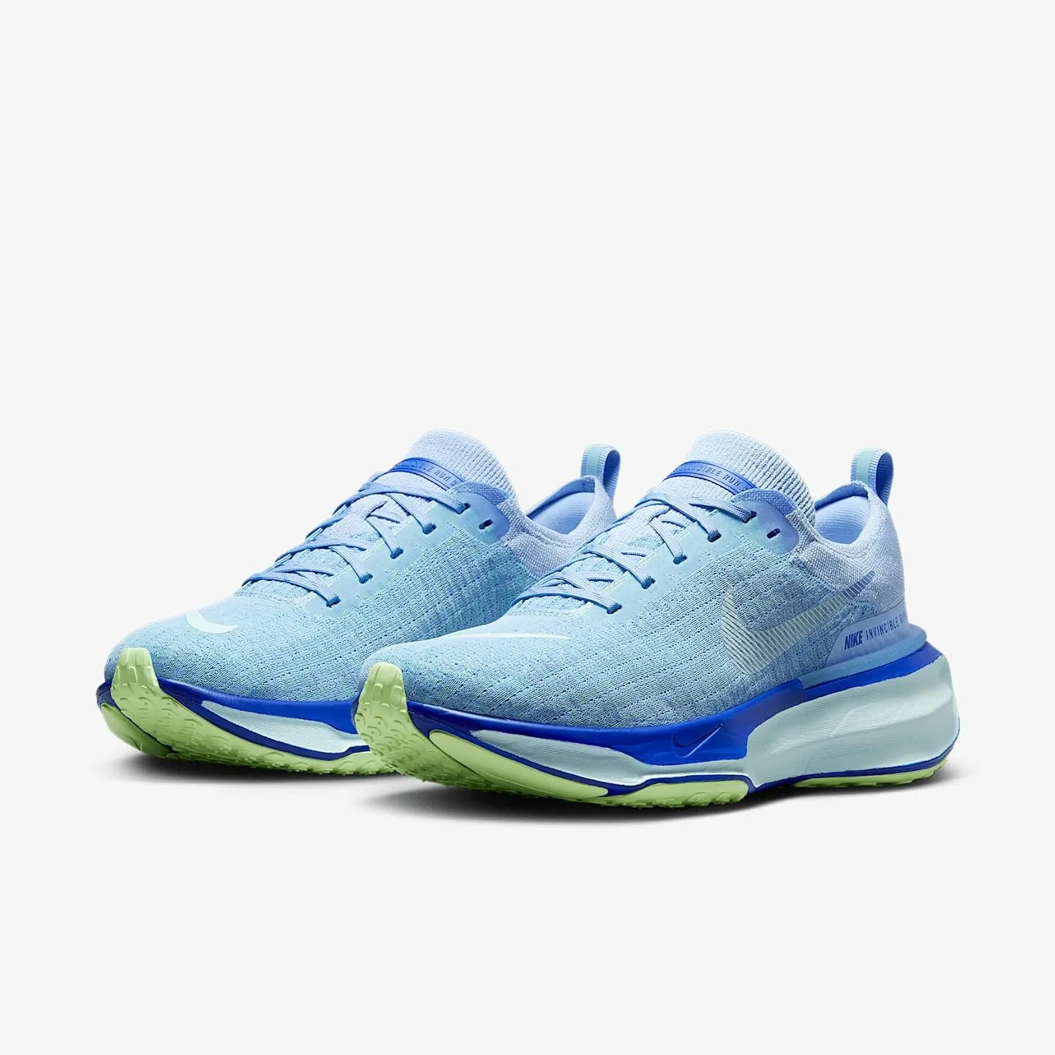 Nike Invincible 3 Men's Road Running Shoes (DR2615-405, Aluminum/Racer Blue/Barely Volt/Glacier Blue)