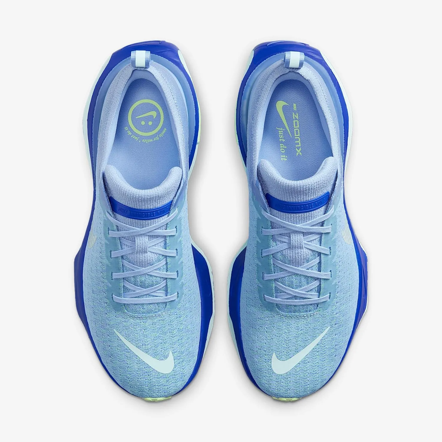 Nike Invincible 3 Men's Road Running Shoes (DR2615-405, Aluminum/Racer Blue/Barely Volt/Glacier Blue)