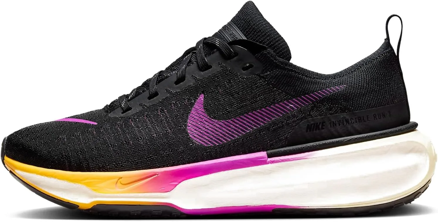 Nike Invincible 3 Women's Road Running Shoes (DR2660-006, Black/Laser Orange/Coconut Milk/Hyper Violet) Size 8.5