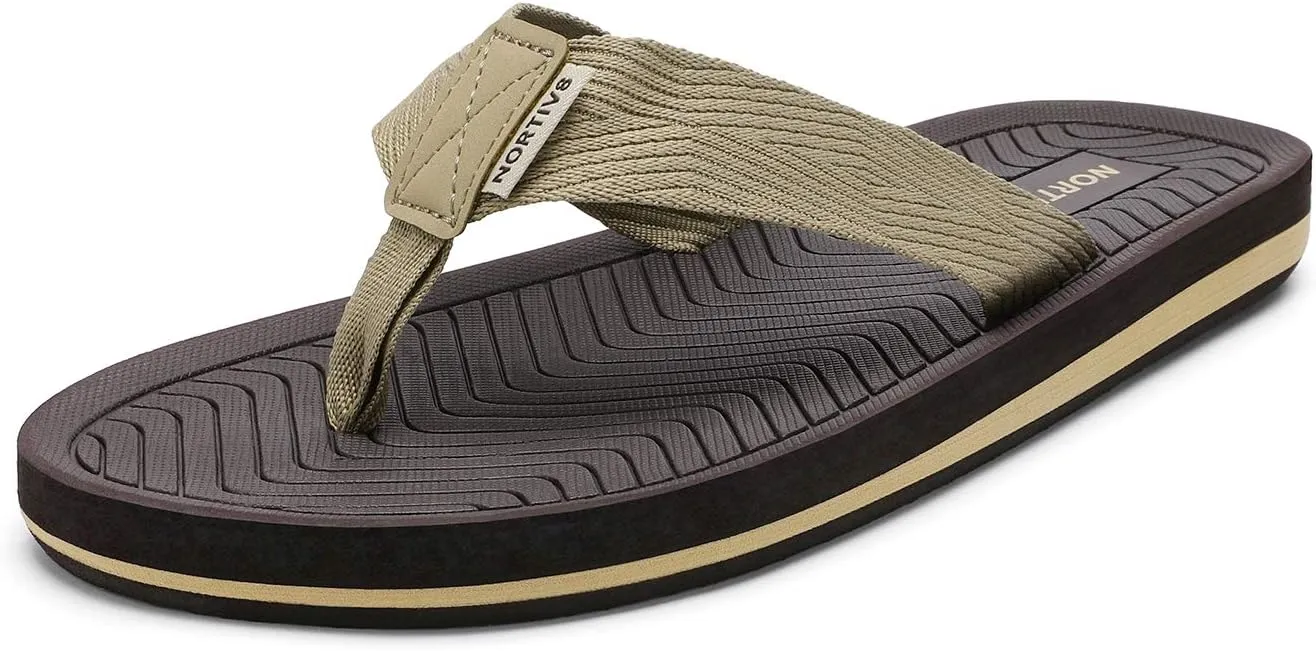 NORTIV 8 Men's Flip Flops Thong Sandals Comfortable Light Weight Beach Shoes REVIVA