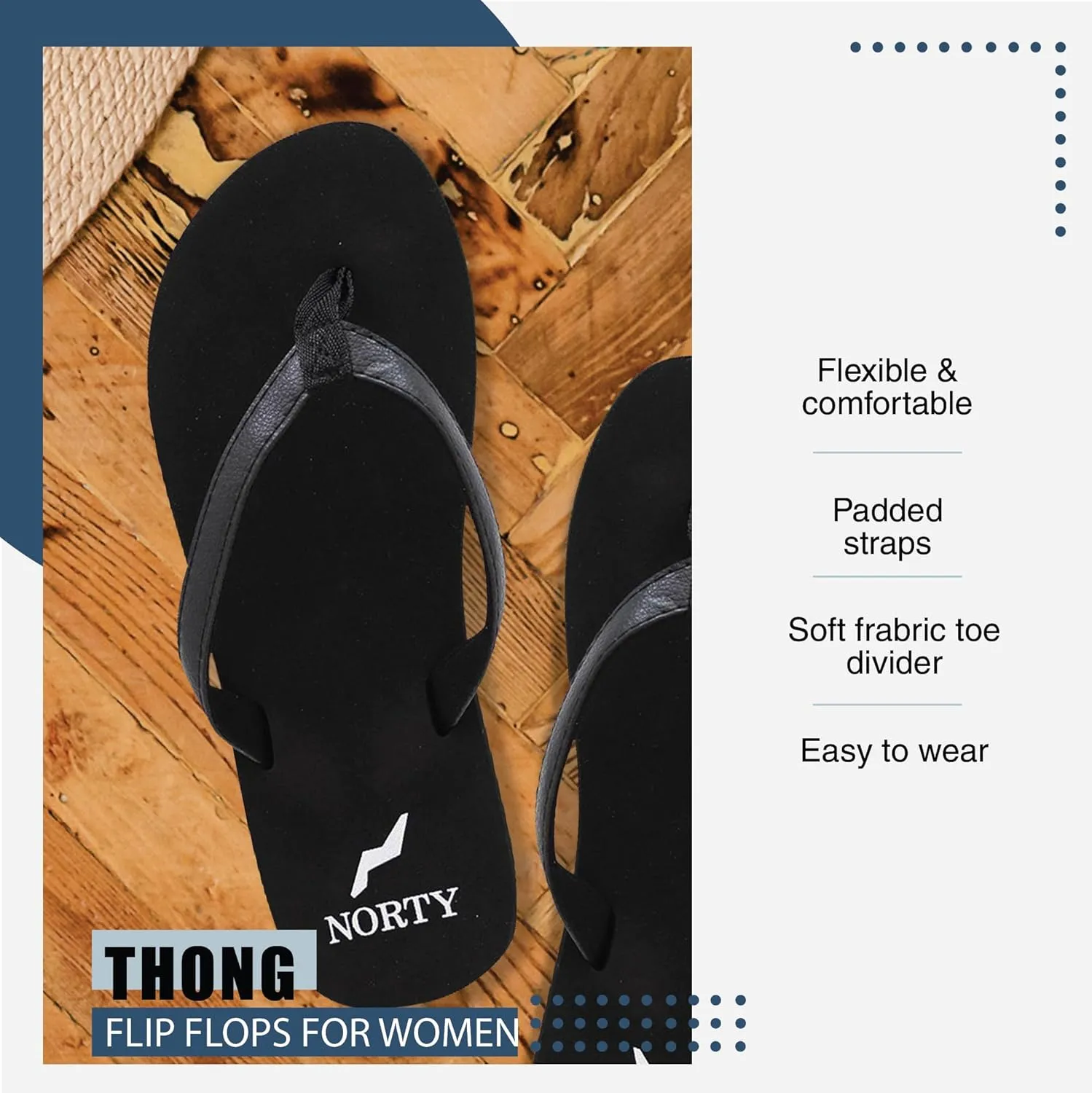 NORTY - Womens Platform Flip Flop Thong Sandal - Runs 1 Size Small