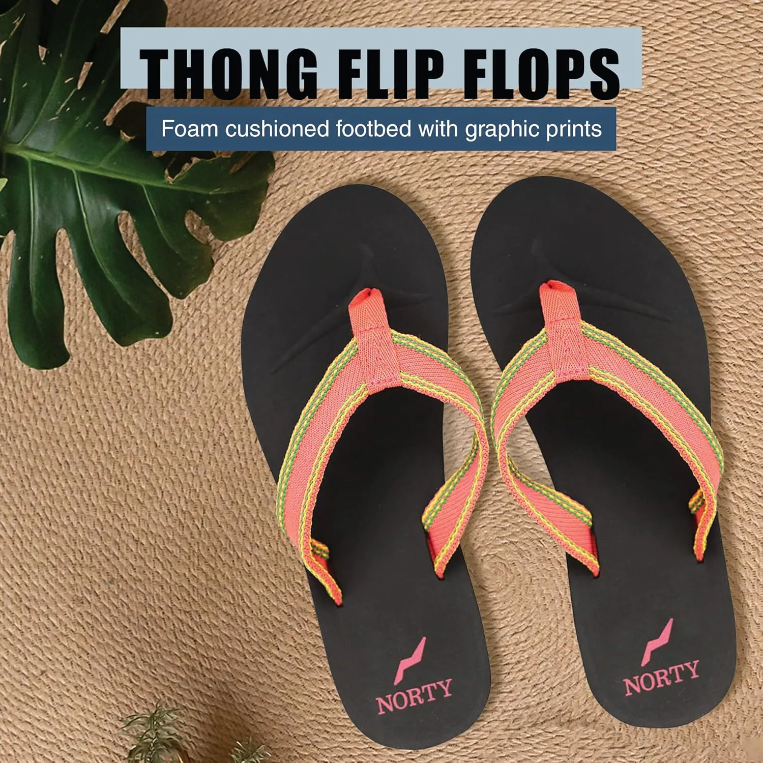 NORTY - Womens Platform Flip Flop Thong Sandal - Runs 1 Size Small