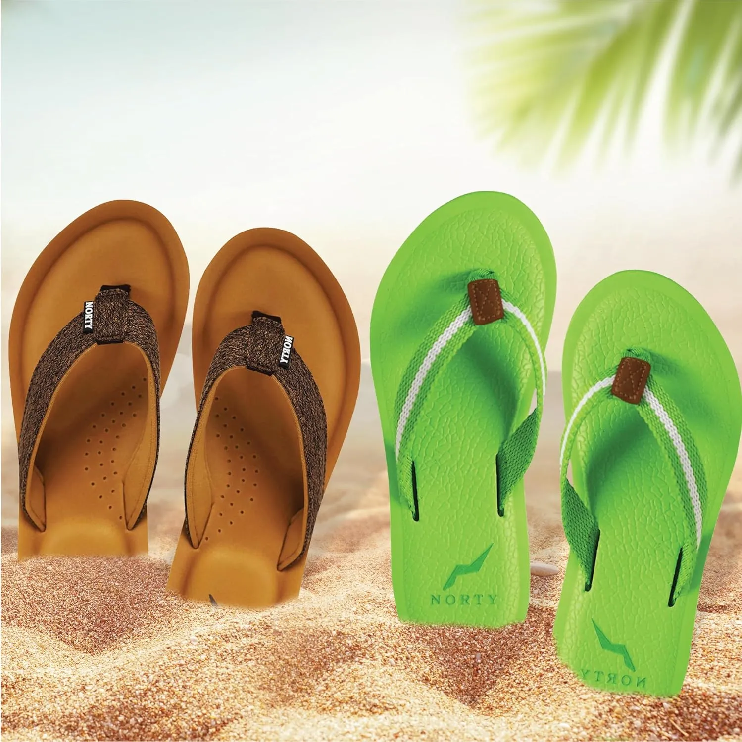 NORTY - Womens Platform Flip Flop Thong Sandal - Runs 1 Size Small