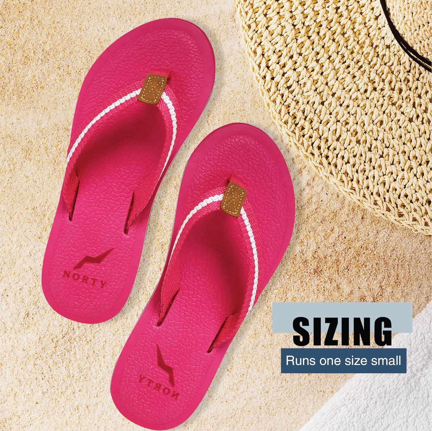 NORTY - Womens Platform Flip Flop Thong Sandal - Runs 1 Size Small