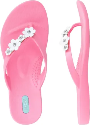 Oka-B Women's Loren Flip Flop Sandals (Electric Pink, 10)