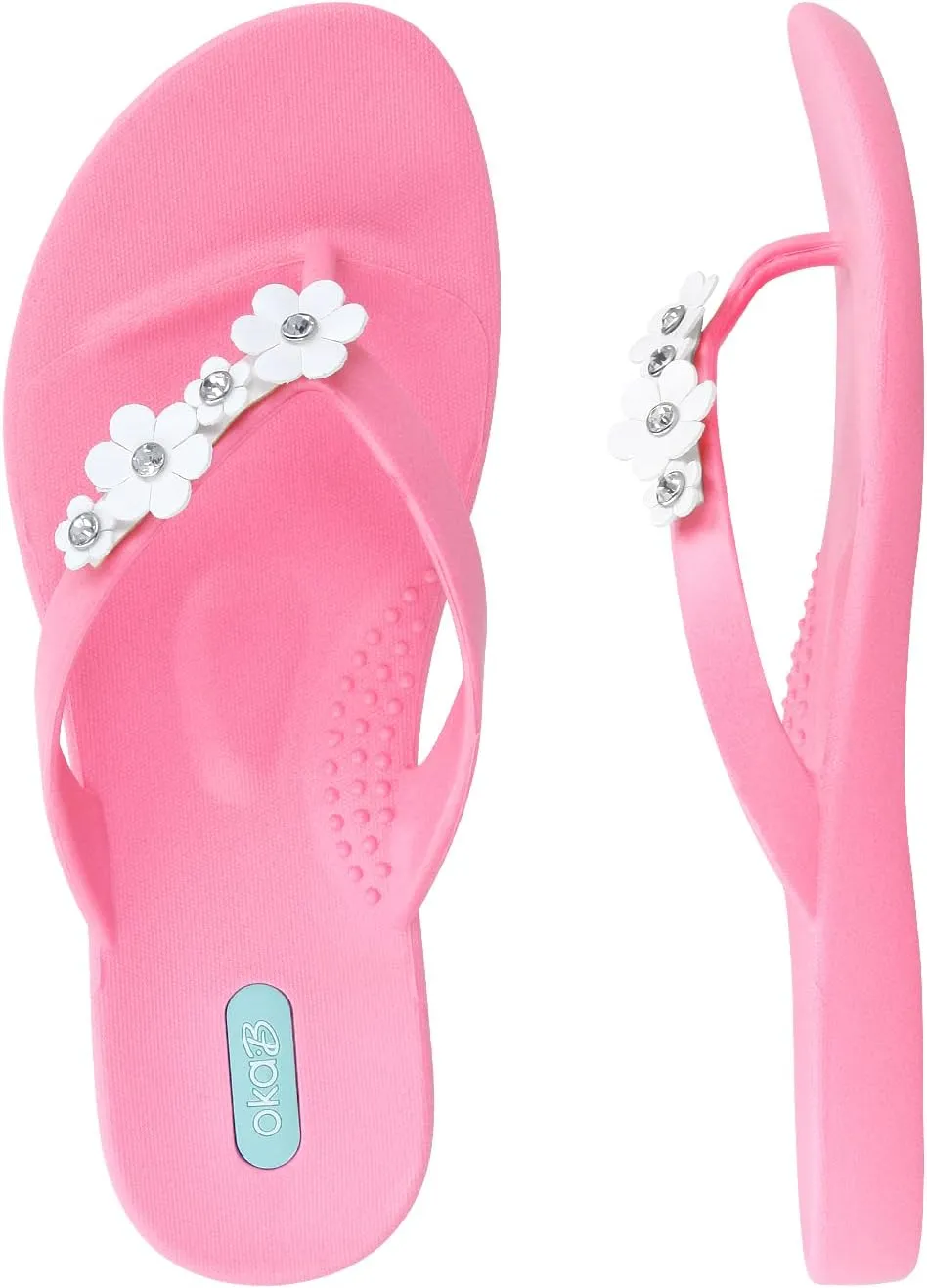 Oka-B Women's Loren Flip Flop Sandals (Electric Pink, 10)