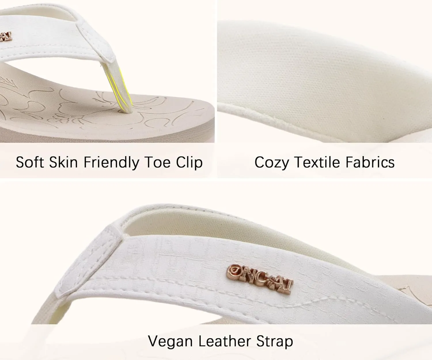 ONCAI Women’s Platform Flip Flops Trendy Dressy Womans Summer Sandals with Comfortable Flatform Arch Support Walking Outdoor Rubber Soles (US Size 5-11)