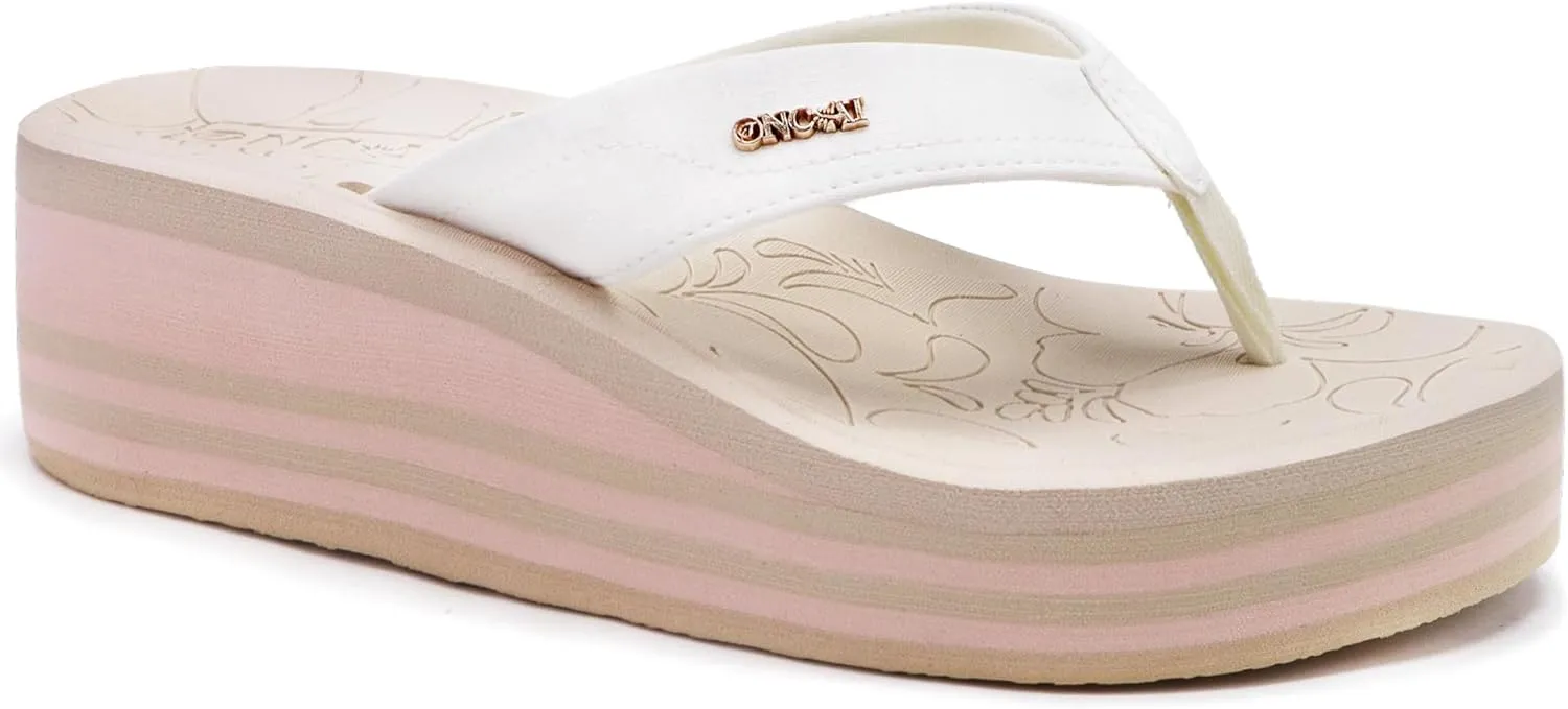 ONCAI Women’s Platform Flip Flops Trendy Dressy Womans Summer Sandals with Comfortable Flatform Arch Support Walking Outdoor Rubber Soles (US Size 5-11)