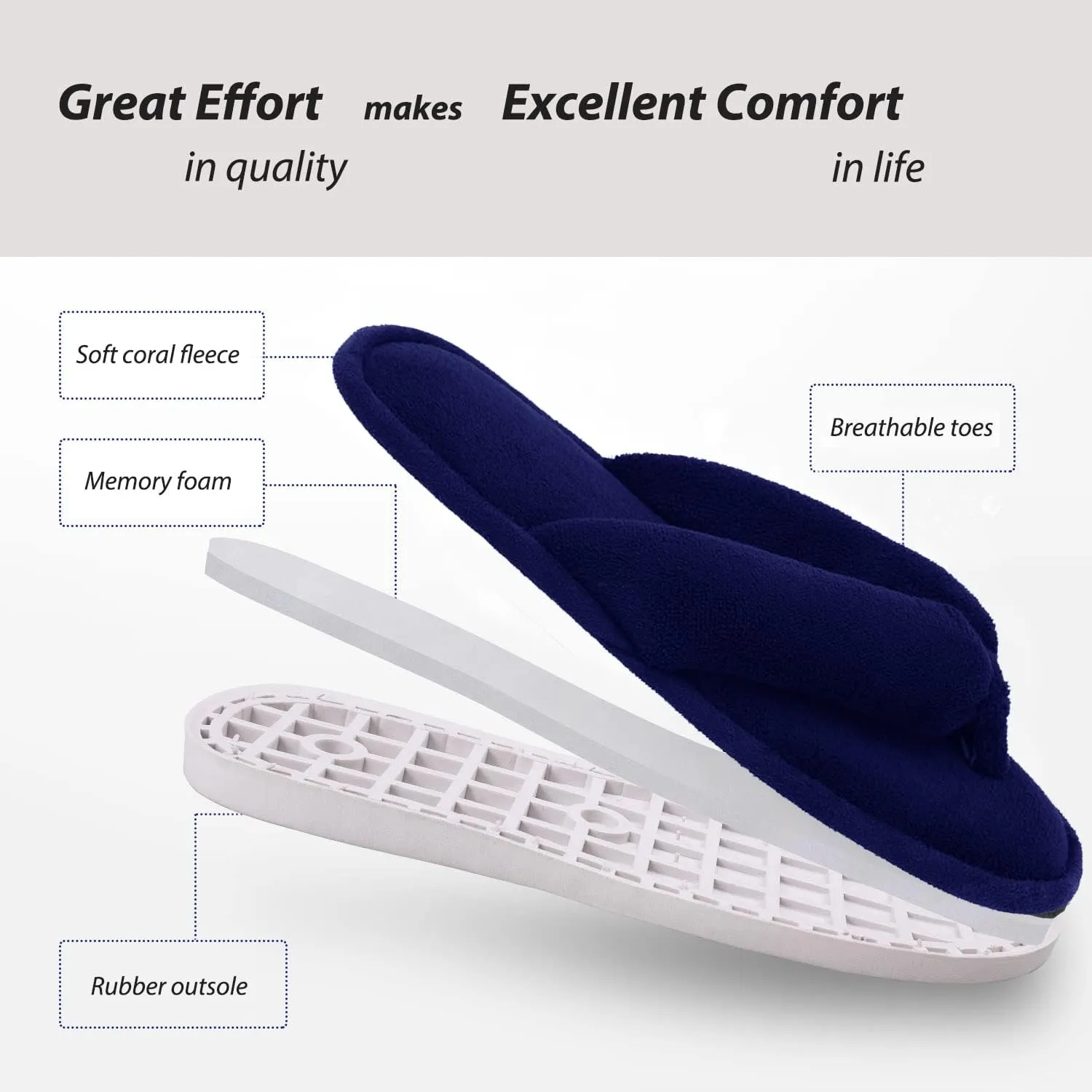 Onmygogo Indoor Slippers for Women Open Toe with Memory Foam, Soft Faux Fur Nonslip House Slippers