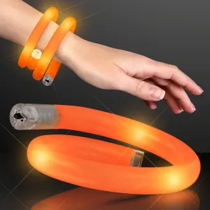 Orange Flashing LED Light Up Wrap Around Tube Bracelet